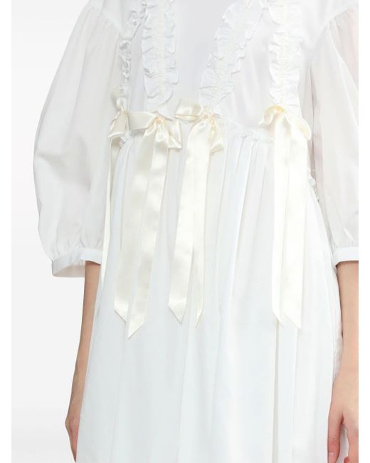 Simone Rocha Midi-jurk Met Strikdetail in het White