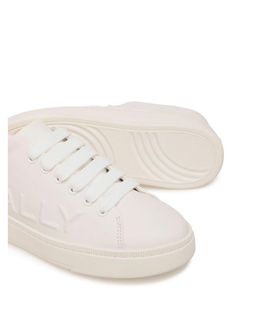 Bally Leren Sneakers Met Logo-reliëf in het White