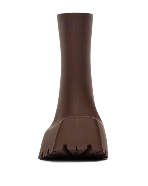Balenciaga Brown Ridged Block-heel Ankle Boots for men