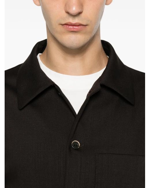 Barena Black Cedrone Patch-Pocket Overshirt for men