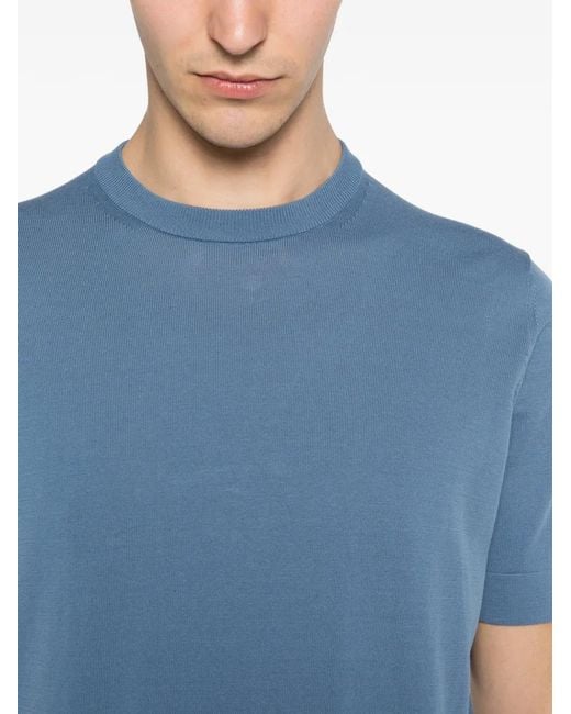 FILIPPO DE LAURENTIIS Blue Crew Neck T-Shirt for men