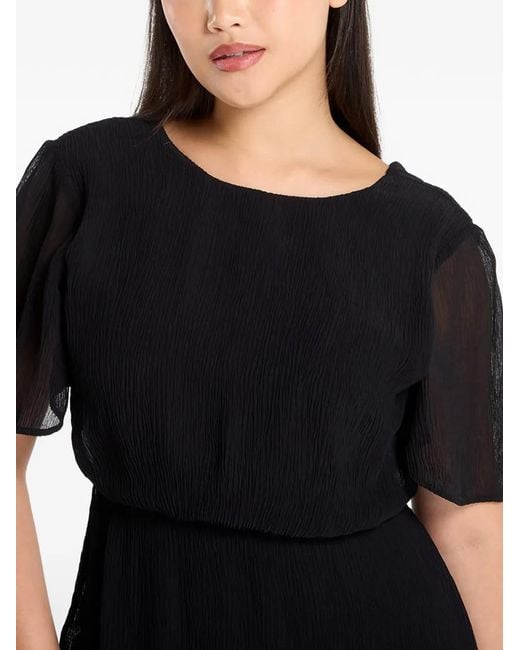 Samsøe & Samsøe Black Salucindy Short-Sleeve Midi Dress