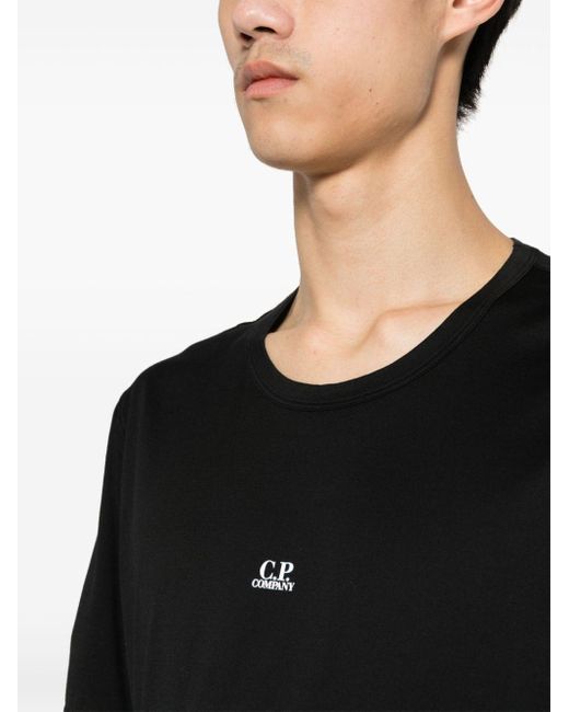 T-shirt en coton à logo imprimé C P Company pour homme en coloris Black