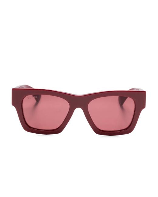 Gucci Pink Logo-Lettering Sunglasses