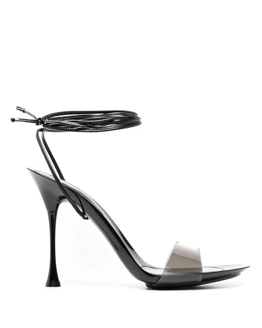 Gianvito Rossi Black 100Mm Spice Tie-Fastening Sandals