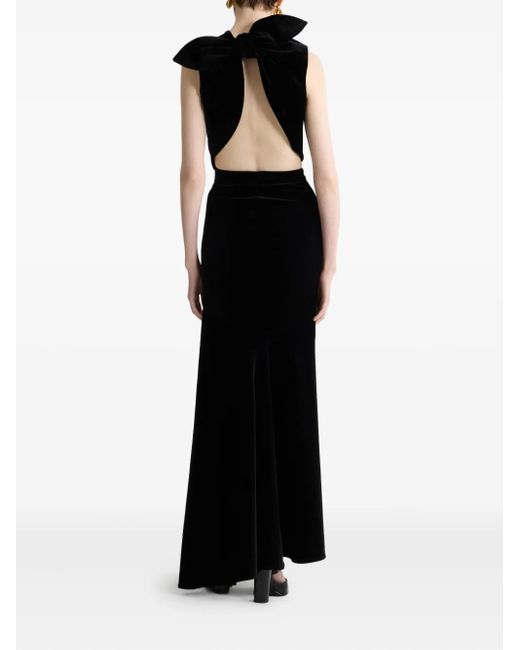 Patou Black Bow-Detail Sleeveless Top