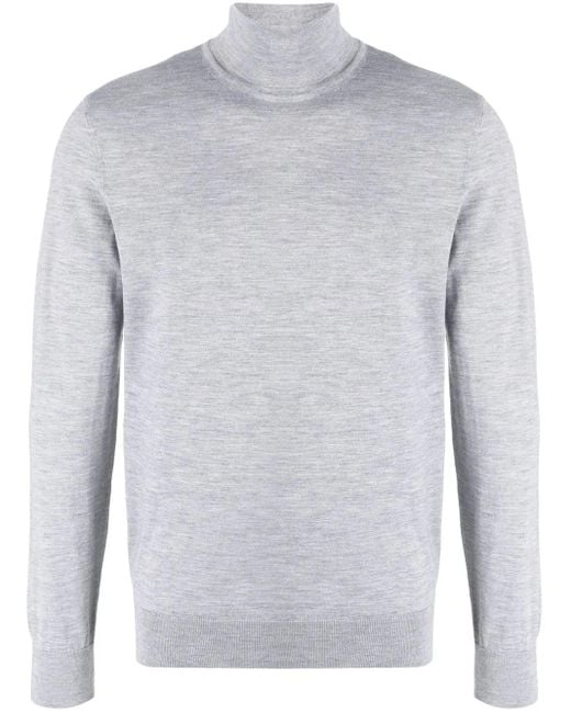 Zegna Blue Roll Neck Jumper for men