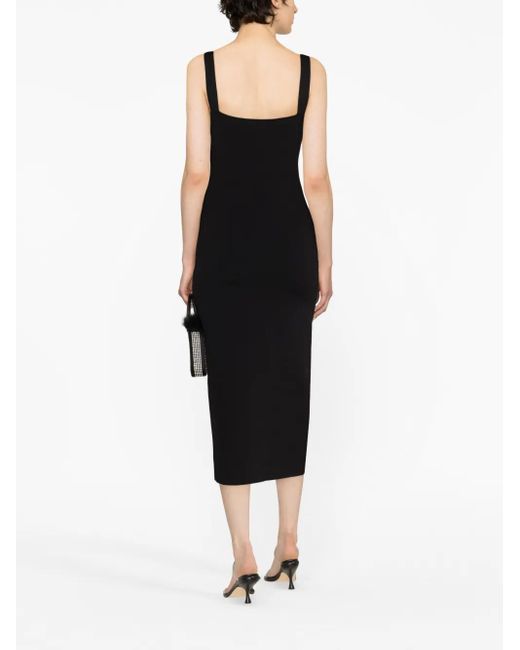 Roland Mouret Black Cut-Out Knitted Midi Dress