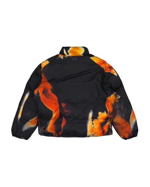 Y-3 Blue Abstract-print Puffer Jacket for men