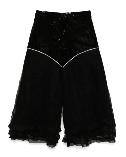 Pantaloni A Gamba Ampia di Comme des Garçons in Black da Uomo