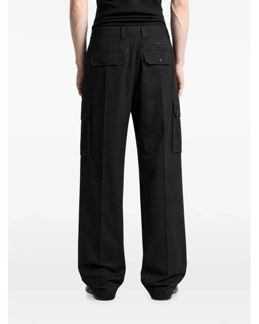 Givenchy Black Pressed-Crease Trousers for men