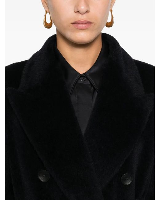 Tagliatore Black Belted Double-Breasted Coat
