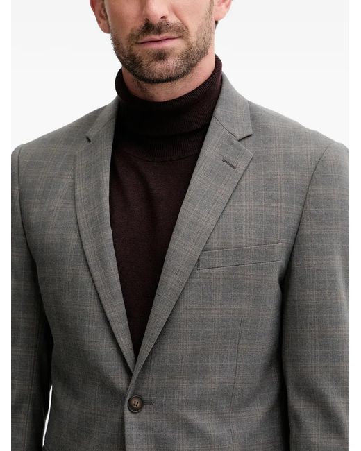 Lindbergh Gray Check Button Suit for men