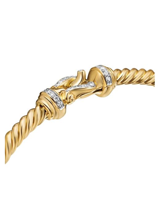 David Yurman Metallic 18Kt Buckle Cablespira Diamond Bracelet (3.5Mm)