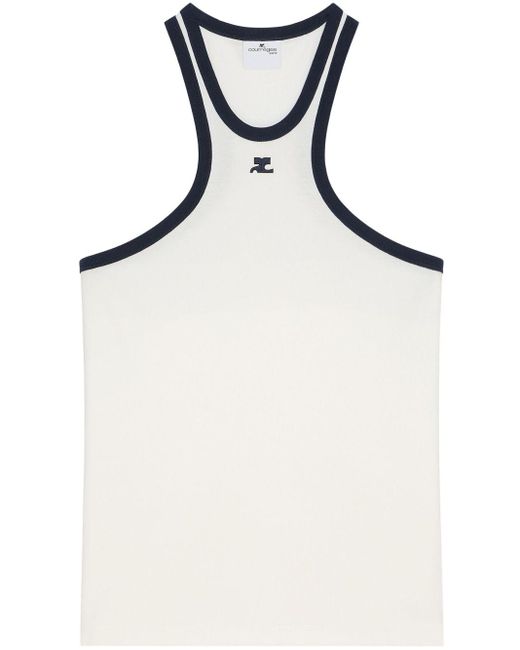 Courreges White Contrasting-Trim Scuba Tank Top for men