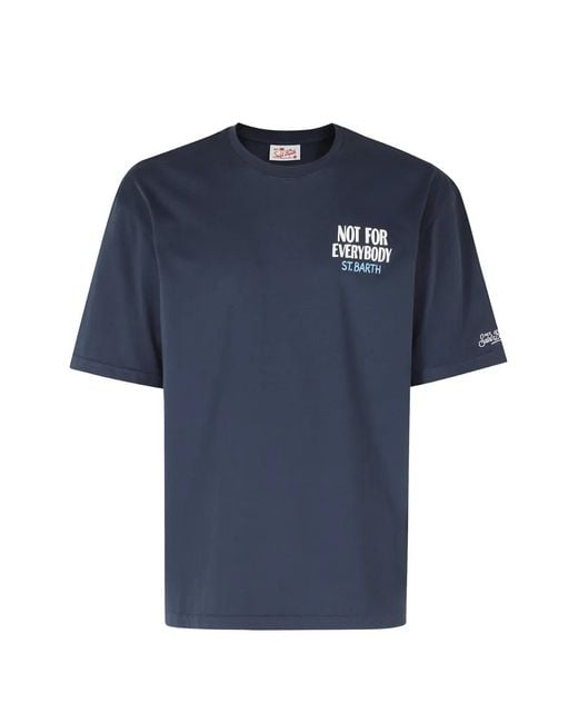 Mc2 Saint Barth Blue Delmar Graphic-Print T-Shirt for men