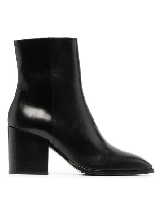 Aeyde Black Leandra 75 Leather Ankle Boots