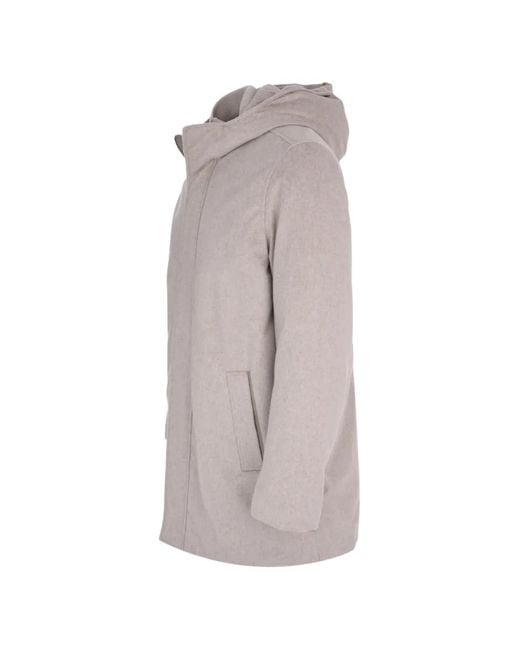 Agnona Gray Caban Hooded Jacket for men