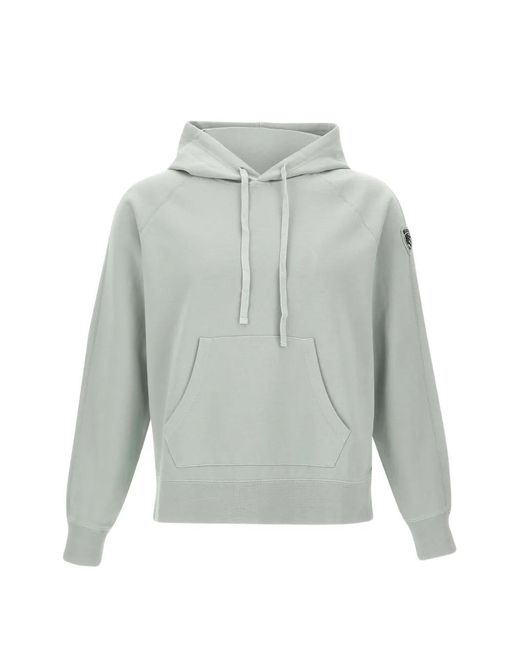 Blauer Gray Logo-Patch Raglan-Sleeve Hoodie for men