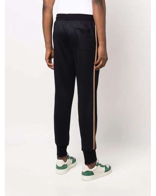 Paul Smith Blue Side-Stripe Tapered Track Pants for men