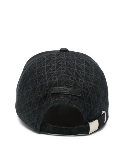 Calvin Klein Black Patterned Baseball Cap for men
