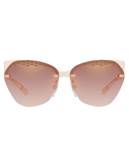 Oversized round sunglasses BVLGARI en coloris Pink