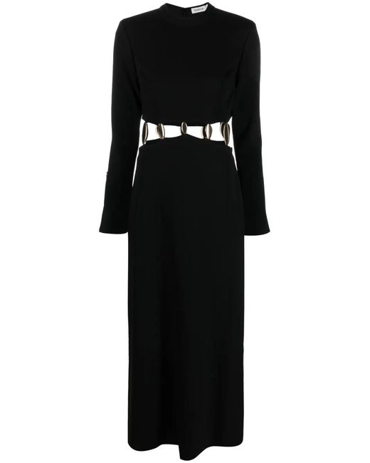 Jonathan Simkhai Black Cut-Out Detailing Round-Neck Dress