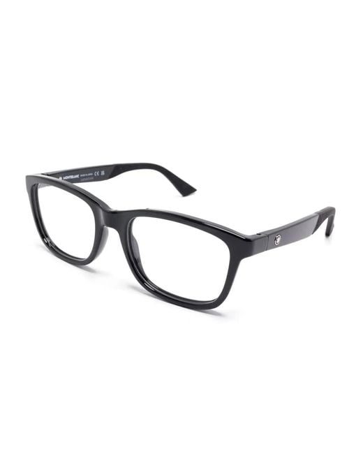 Montblanc Black Rectangle-Frame Glasses