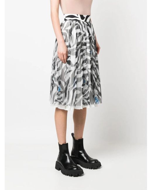 Off-White c/o Virgil Abloh White Zebra-Print Midi Skirt