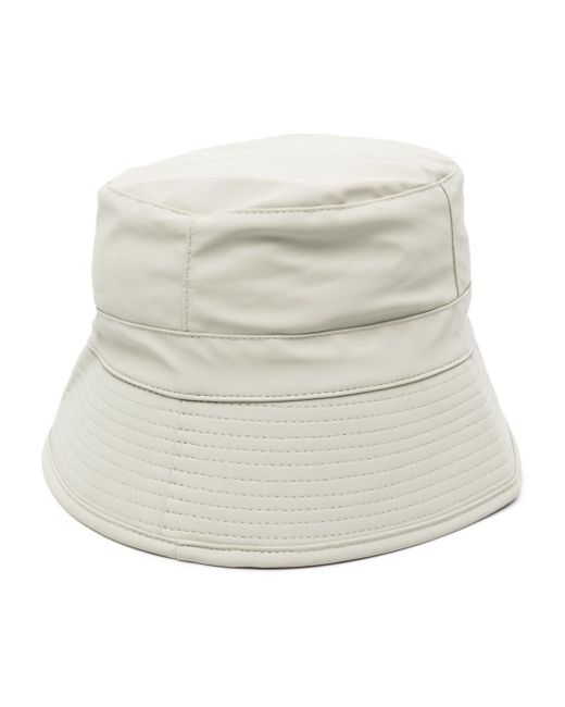 Cappello bucket con logo di Rains in White