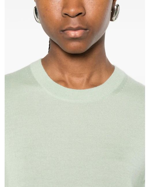 Bompard Green Round-Neck Sweater