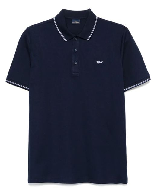 Paul & Shark Blue Piqué Cotton Polo Shirt for men