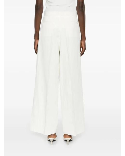 Fabiana Filippi White High-Waist Wide-Leg Trousers