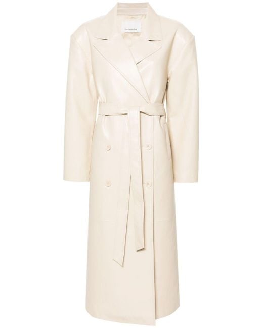 Frankie Shop Natural Neutral Tina Faux-leather Trench Coat