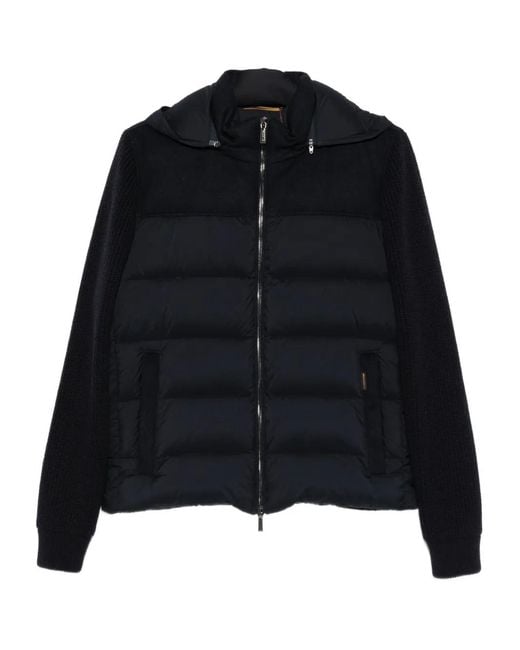 Moorer Black Zipped Padded Jacket for men