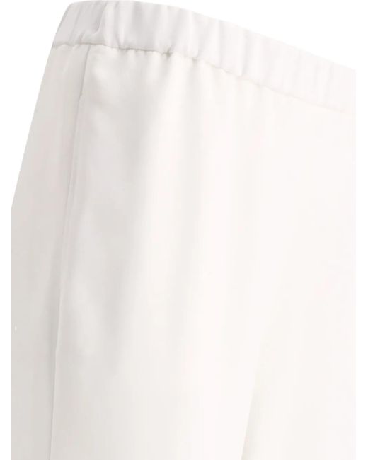 F.it White Elastic-Waist Trousers
