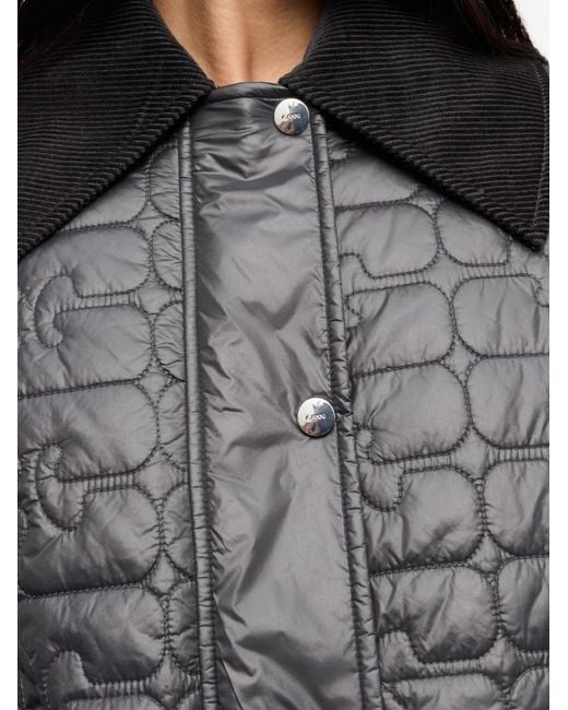 Ganni Black Quilted Flap-Pocket Jacket