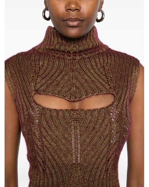 Vivienne Westwood Brown Mary Corset High-Neck Cut-Out Top