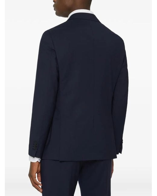 Boggi Blue Plain Wool Blazer for men