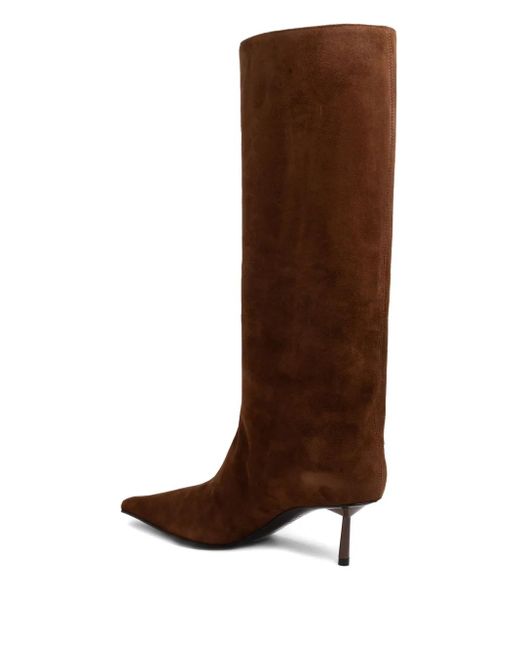 Le Silla Eva 60mm ポインテッドトゥ ロングブーツ Brown