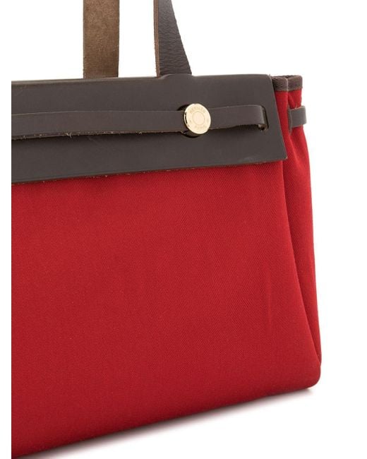 Hermès Pre-Owned Her Bag Cabas Pm 2 In 1 Shoulder Tote Bag in Red