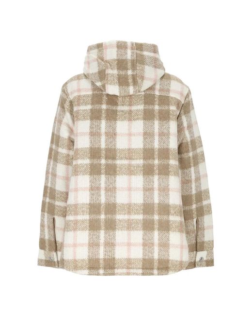 Colmar Natural Check-Pattern Hooded Jacket