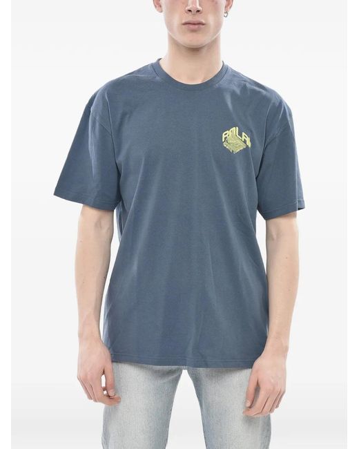POLAR SKATE Blue Logo-Print Crew-Neck T-Shirt for men