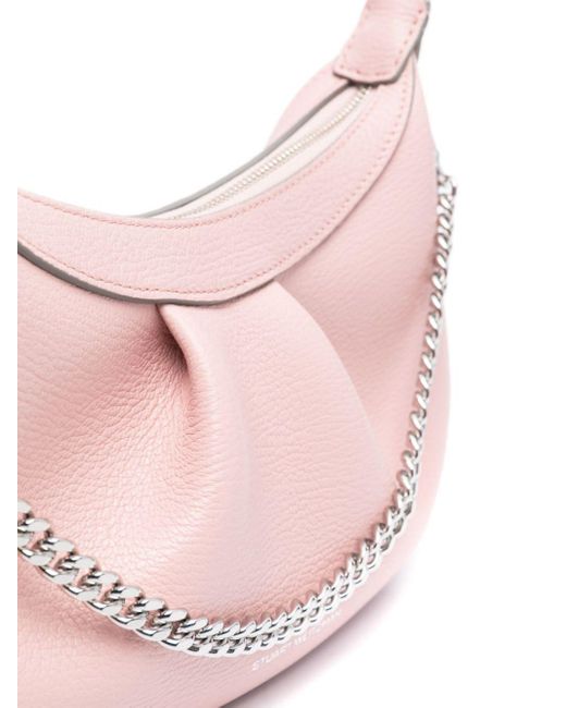 Stuart Weitzman Pink Stellar Crescent Leather Shoulder Bag