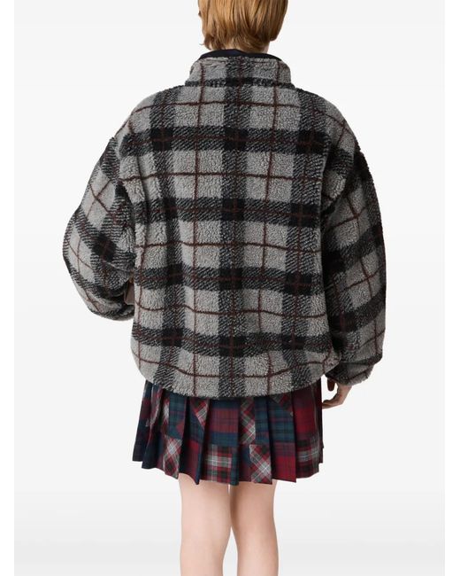 Miu Miu Black Teddy Checked Jacket