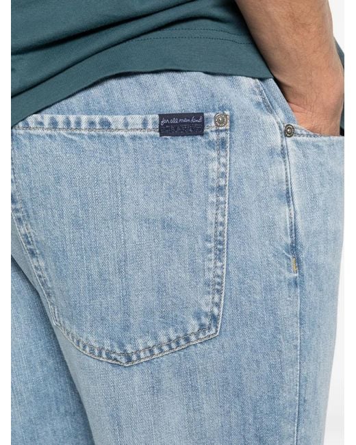 7 For All Mankind Blue Straight Jeans for men