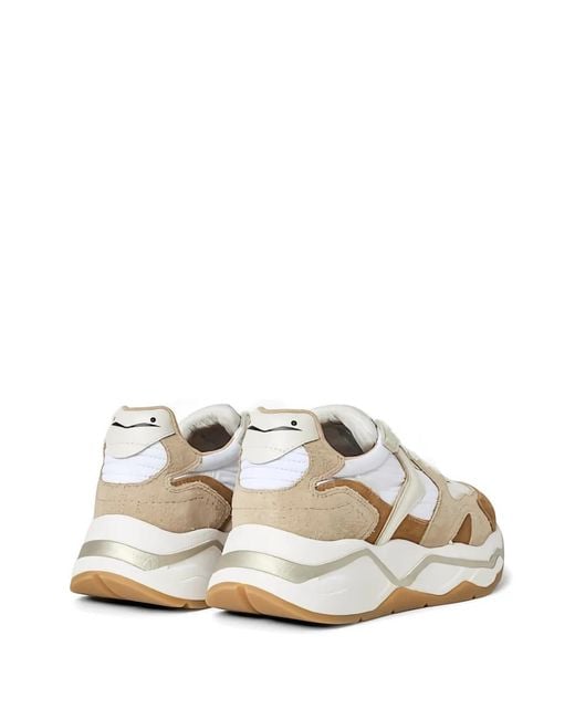 Voile Blanche White Suede-Panelled Mesh Sneakers
