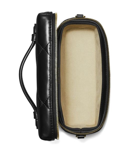 Tory Burch Black Kira Diamond Quilt East-West Vanity Case