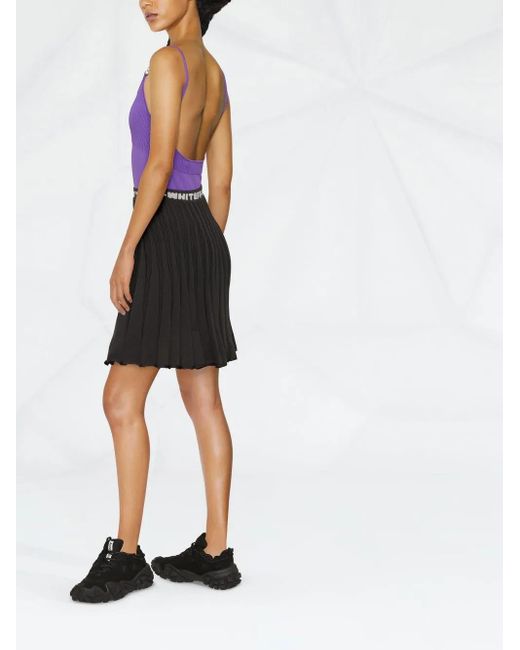 Off-White c/o Virgil Abloh Black Logo Band Pleated Skirt