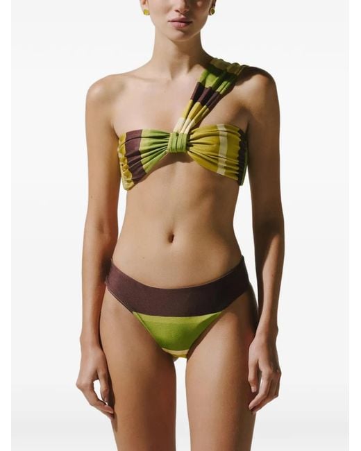 Baobab Green Zoe Striped Bikini Bottoms